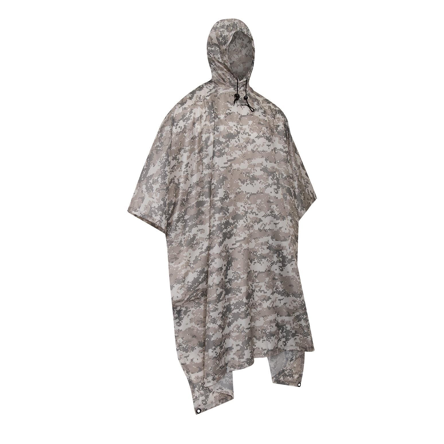 Poncho US rip-stop 140 x 225 cm Digital Woodland, impermeable con capucha