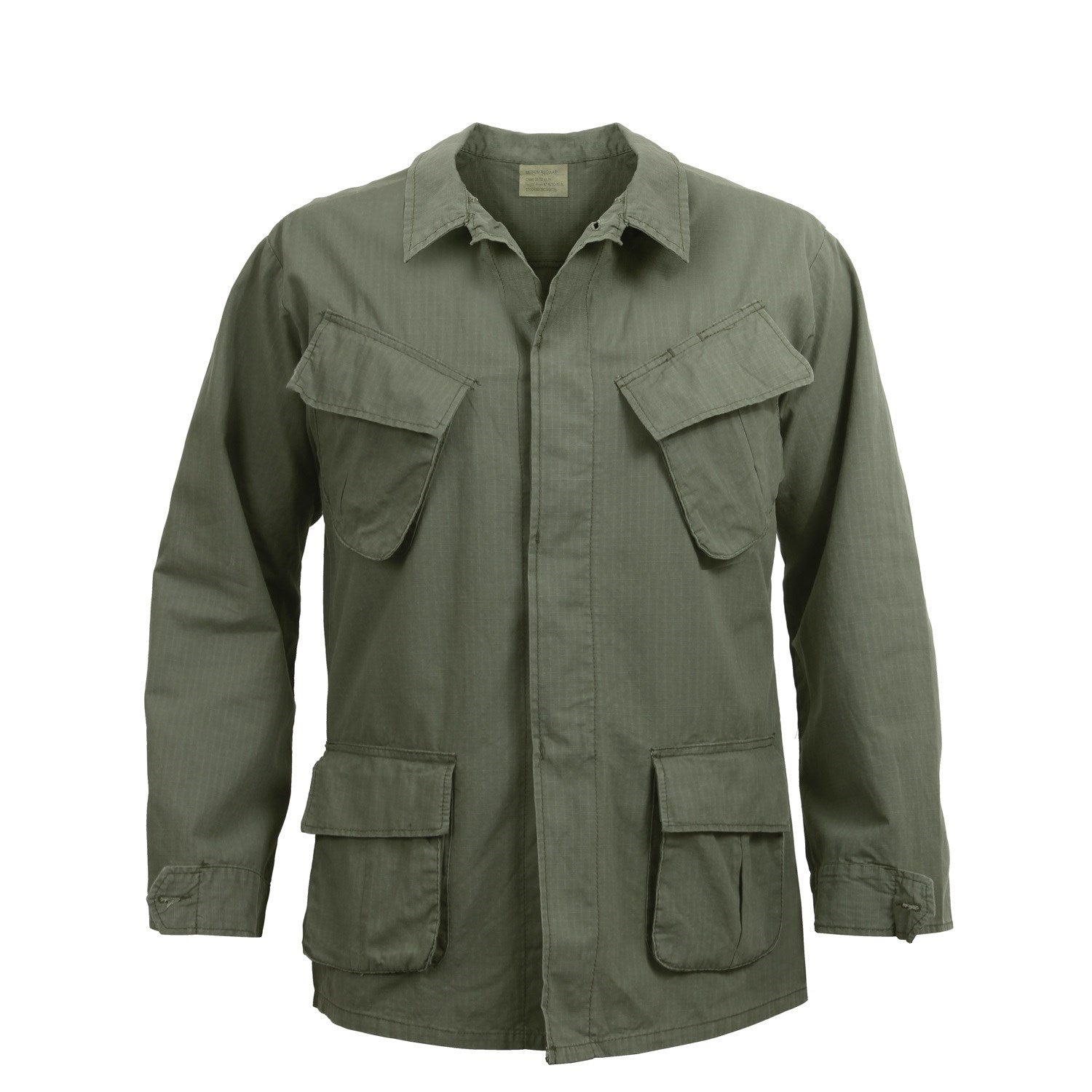 Chaqueta Fatigue Vietnam verde, reproducción con cuatro bolsillos exteriores