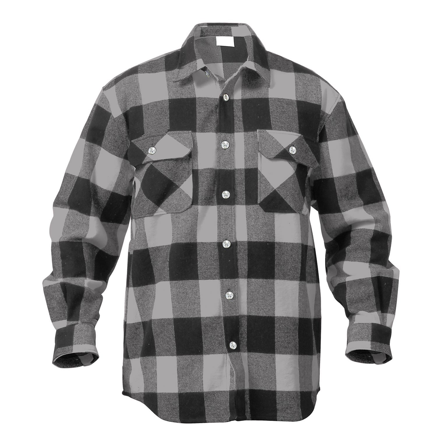 Camisa leñador flannel a cuadros gris 100% algodón