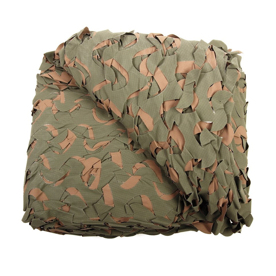Red de camuflaje BASIC LIGHT WOODLAND 2,4x6m, estampado marrón y verde, ligera y perforada