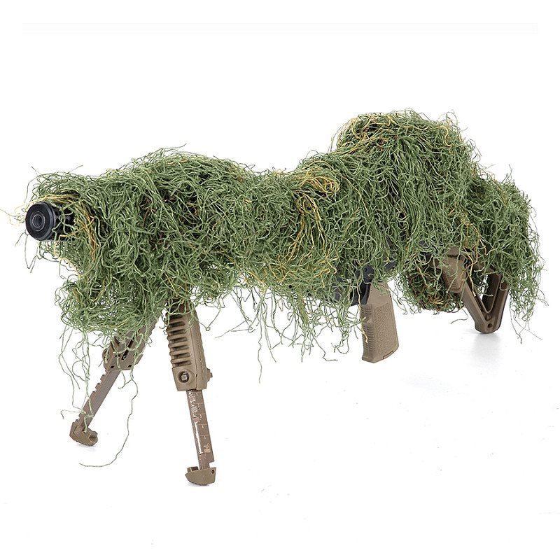 Funda camuflaje DESERT para arma larga con flecos