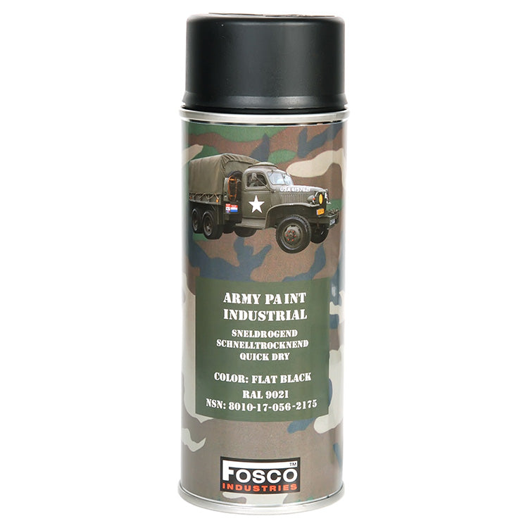 Pintura ARMY en spray 400ml RAL 9021 negro mate