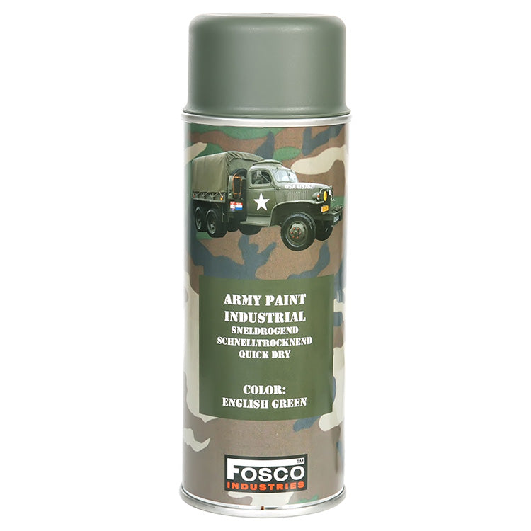 Lata de pintura ARMY en spray 400 ml verde inglés, acabado mate para camuflaje