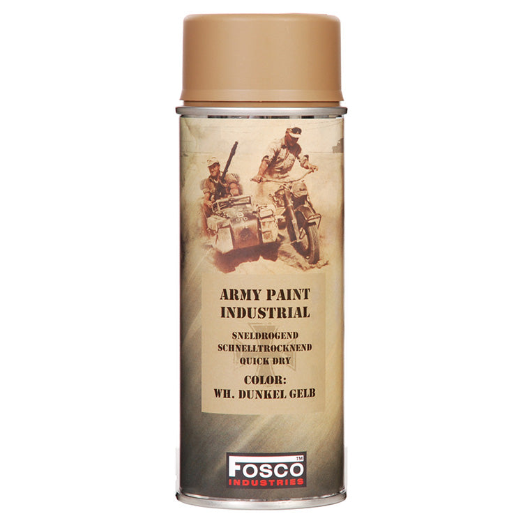 Envase de pintura en spray ARMY 400 ml WH, color amarillo oscuro RAL 7028, acabado mate para camuflaje