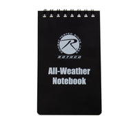 Libreta impermeable negra con encuadernación en PVC y páginas resistentes al agua