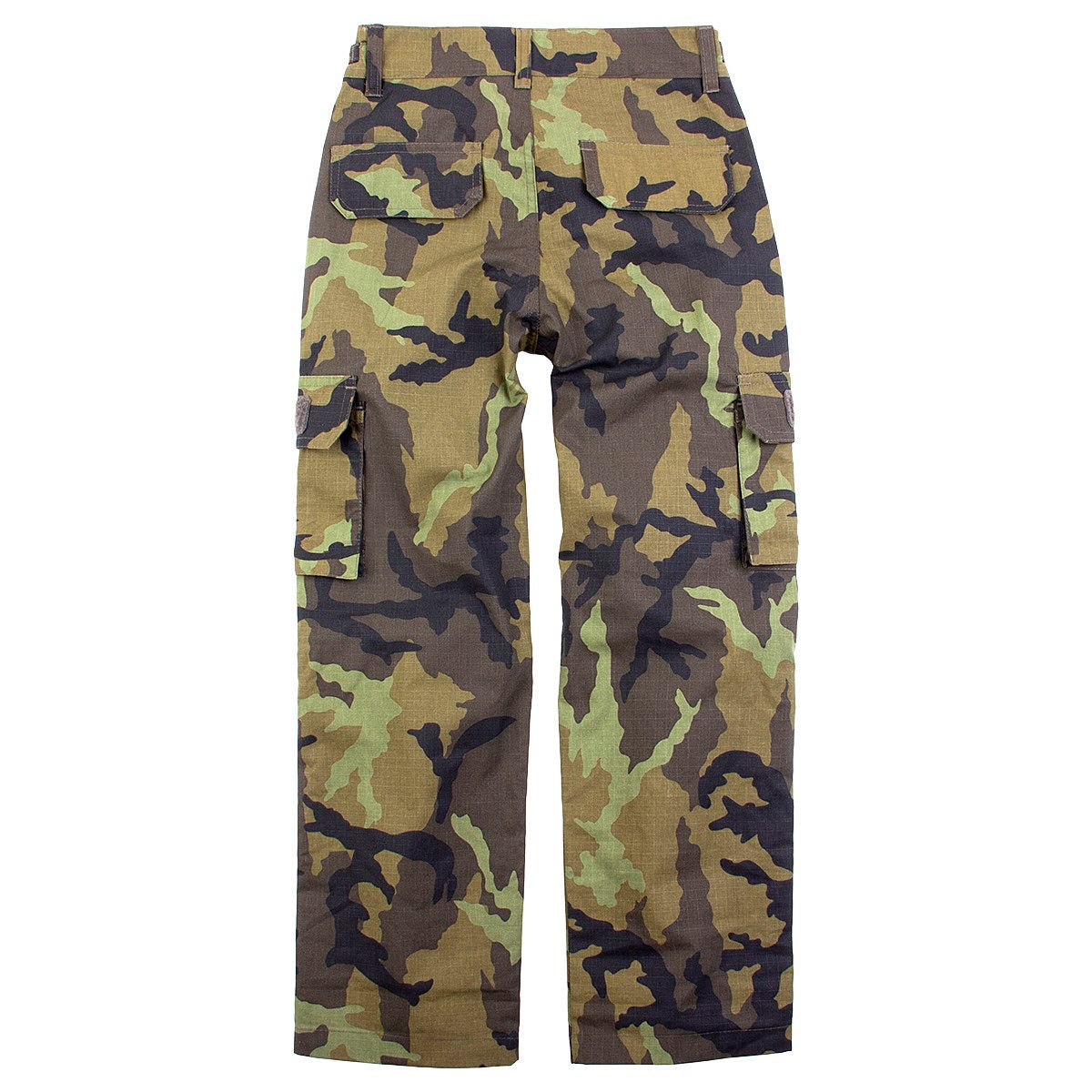 Pantalones infantiles rip-stop vz.95 camuflaje bosque, cuatro bolsillos, paneles velcro