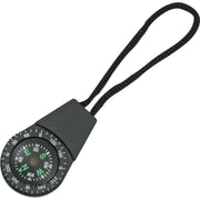 Brújula mini ZIPPER colocada en tirador de cremallera