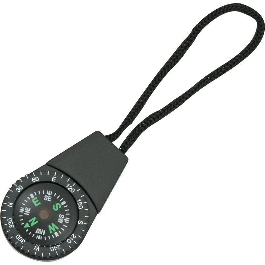 Brújula mini ZIPPER colocada en tirador de cremallera