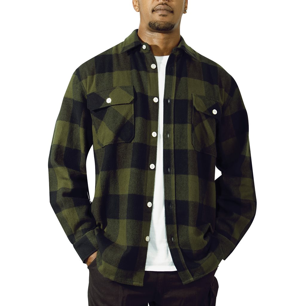 Camisa leñador de franela a cuadros - imagen del producto