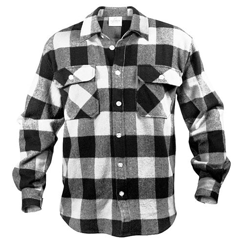 Camisa leñador flannel blanca a cuadros, resistente y de estilo clásico