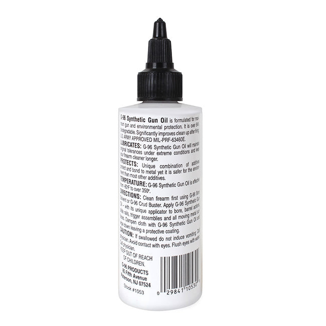 Aceite sintético G96 4 oz. para limpieza y mantenimiento de armas, 110 g