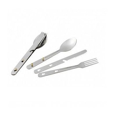 Cubiertos plegables ROTHCO de acero inoxidable con funda de vinilo