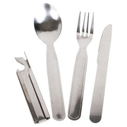 Juego de cubiertos plegable ROTHCO DELUXE 3 piezas acero inoxidable con abrelatas