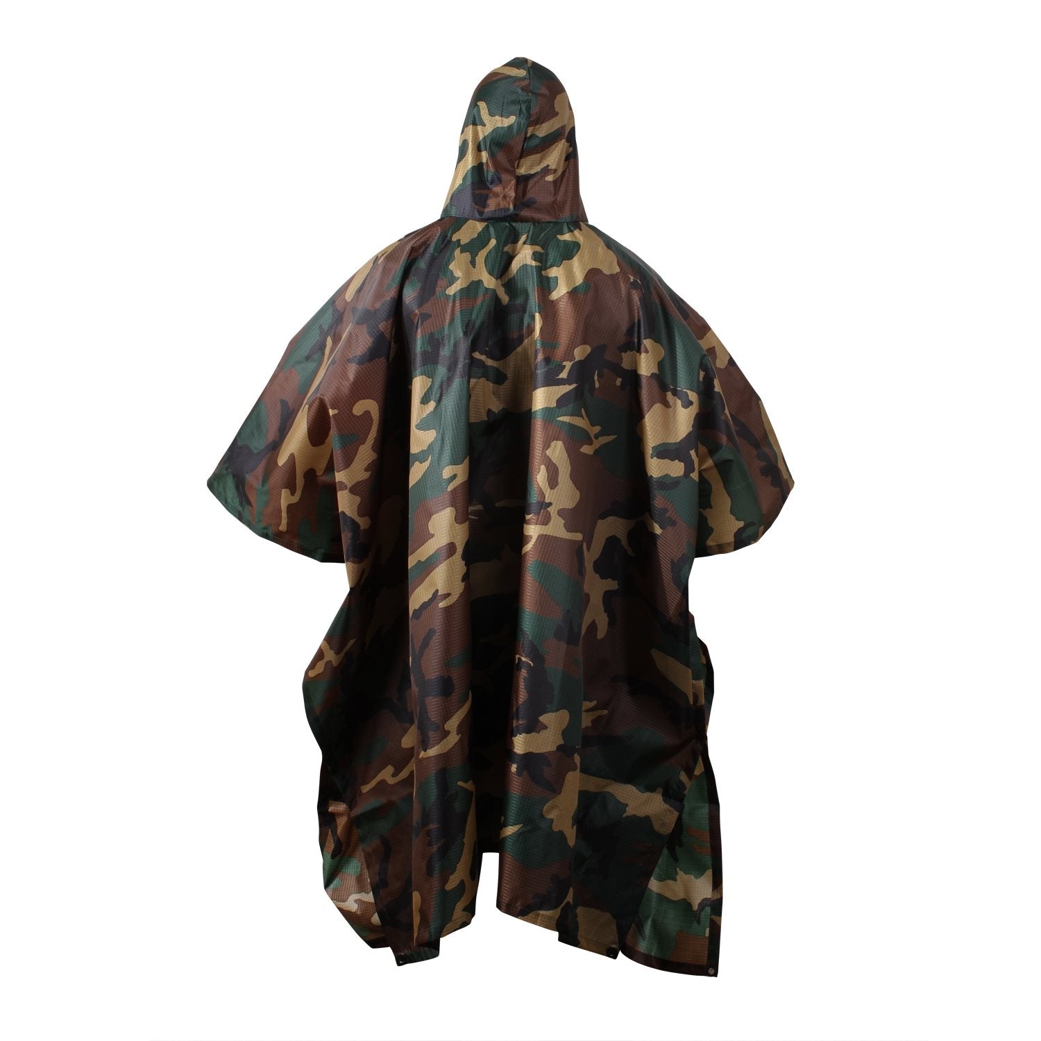Poncho US rip-stop 140 x 225 cm Digital Woodland, impermeable con capucha