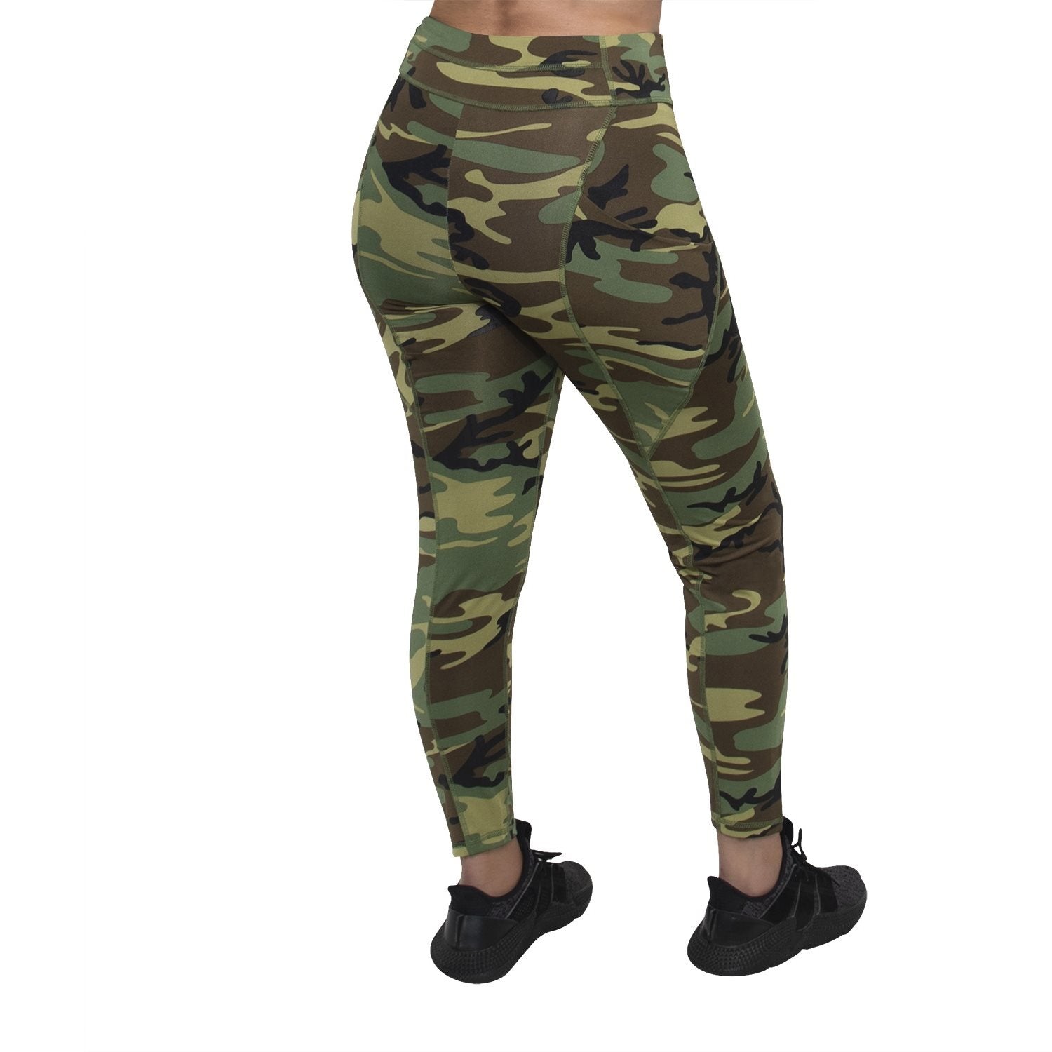 Leggings deportivos WOODAND con dos bolsillos laterales y bolsillo en la cintura, tejido 90% poliéster 10% spandex