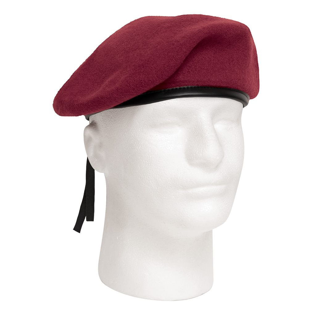 Baret US Ultra Force color vino, boina de lana con forro de algodón y borde de nylon con cordón (Rothco)