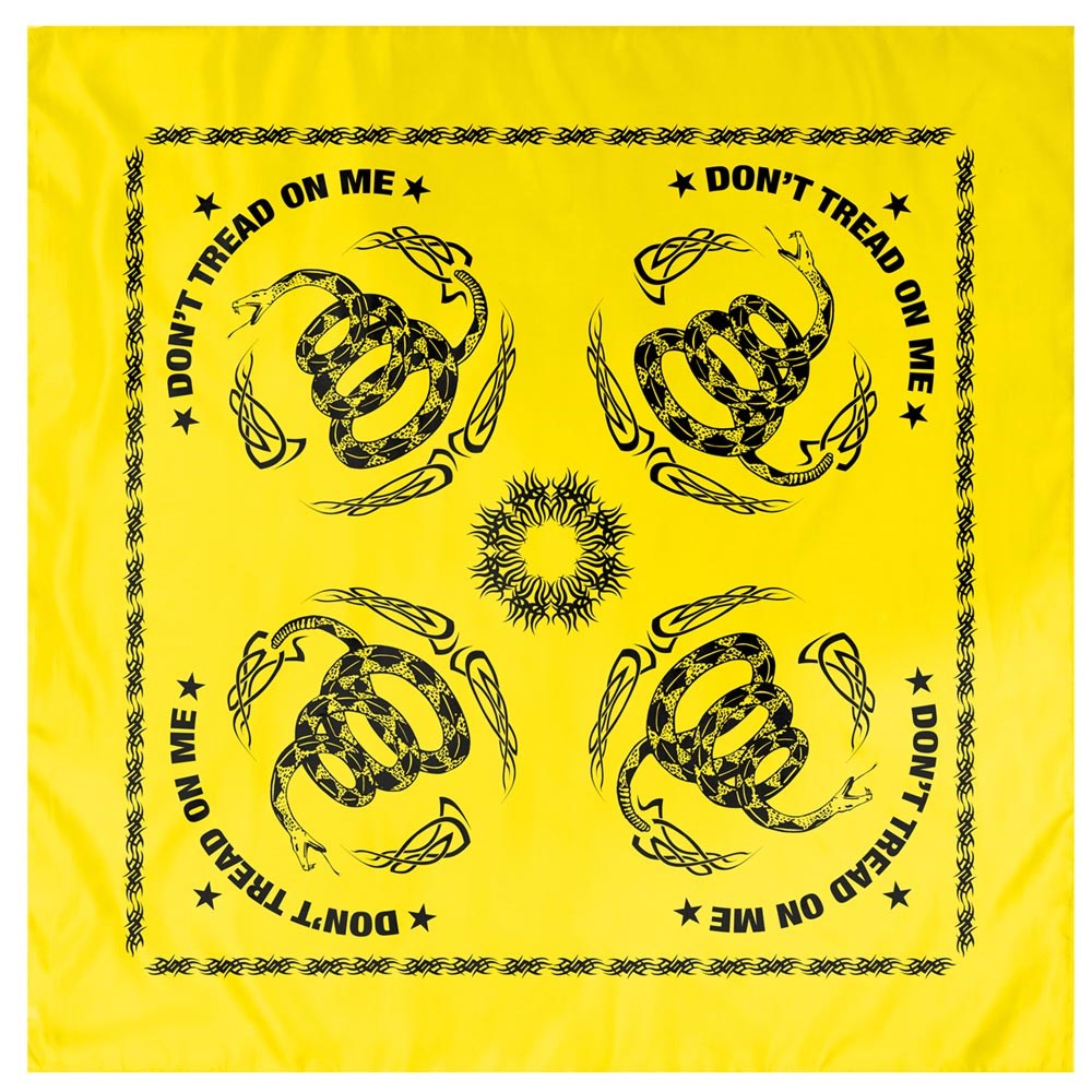 Pañuelo amarillo con lema 'NO PISES SOBRE MÍ', 55 x 55 cm, 100 % algodón