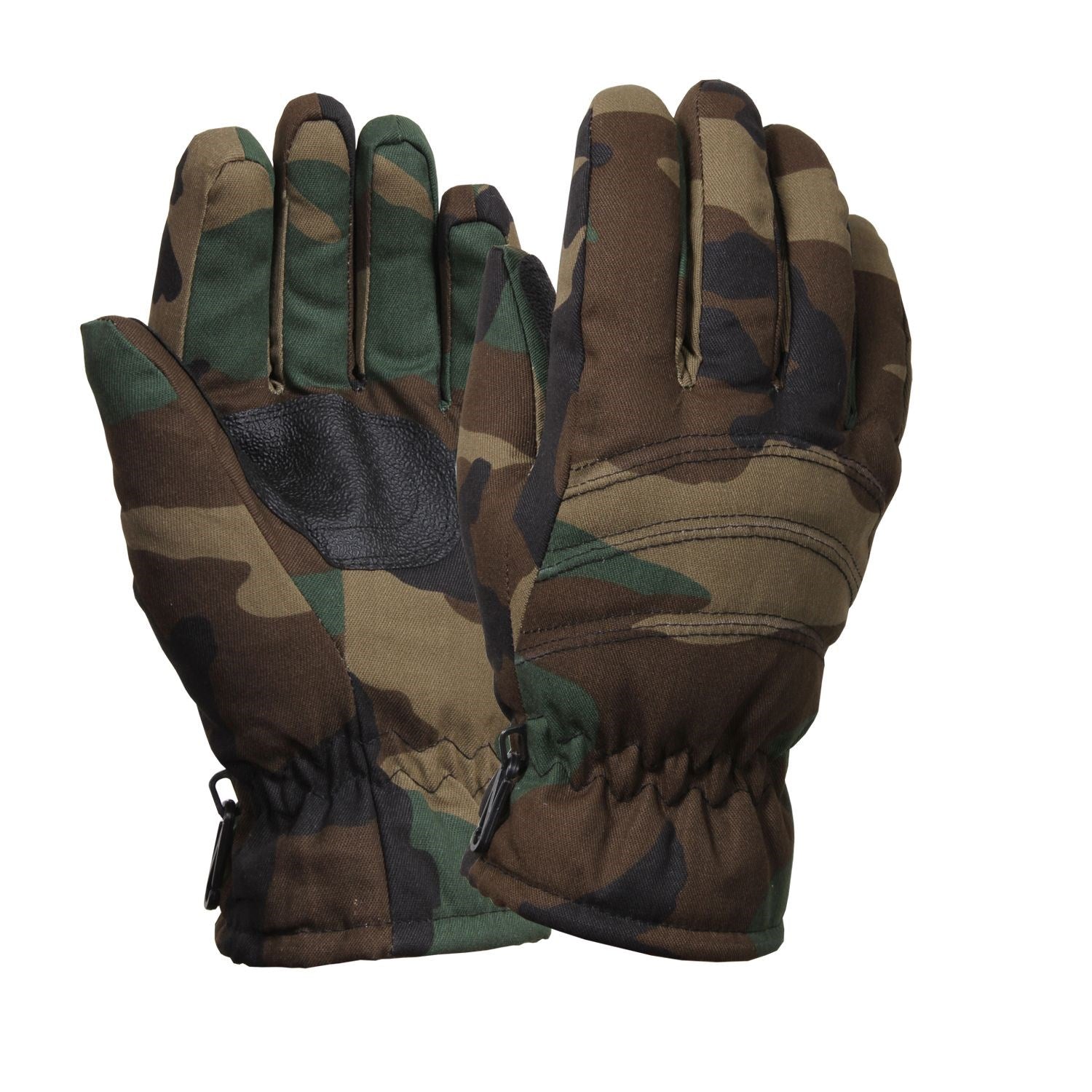 Guantes de invierno THERMOBOCK WOODAND con parches de cuero y superficie algodón-poliéster