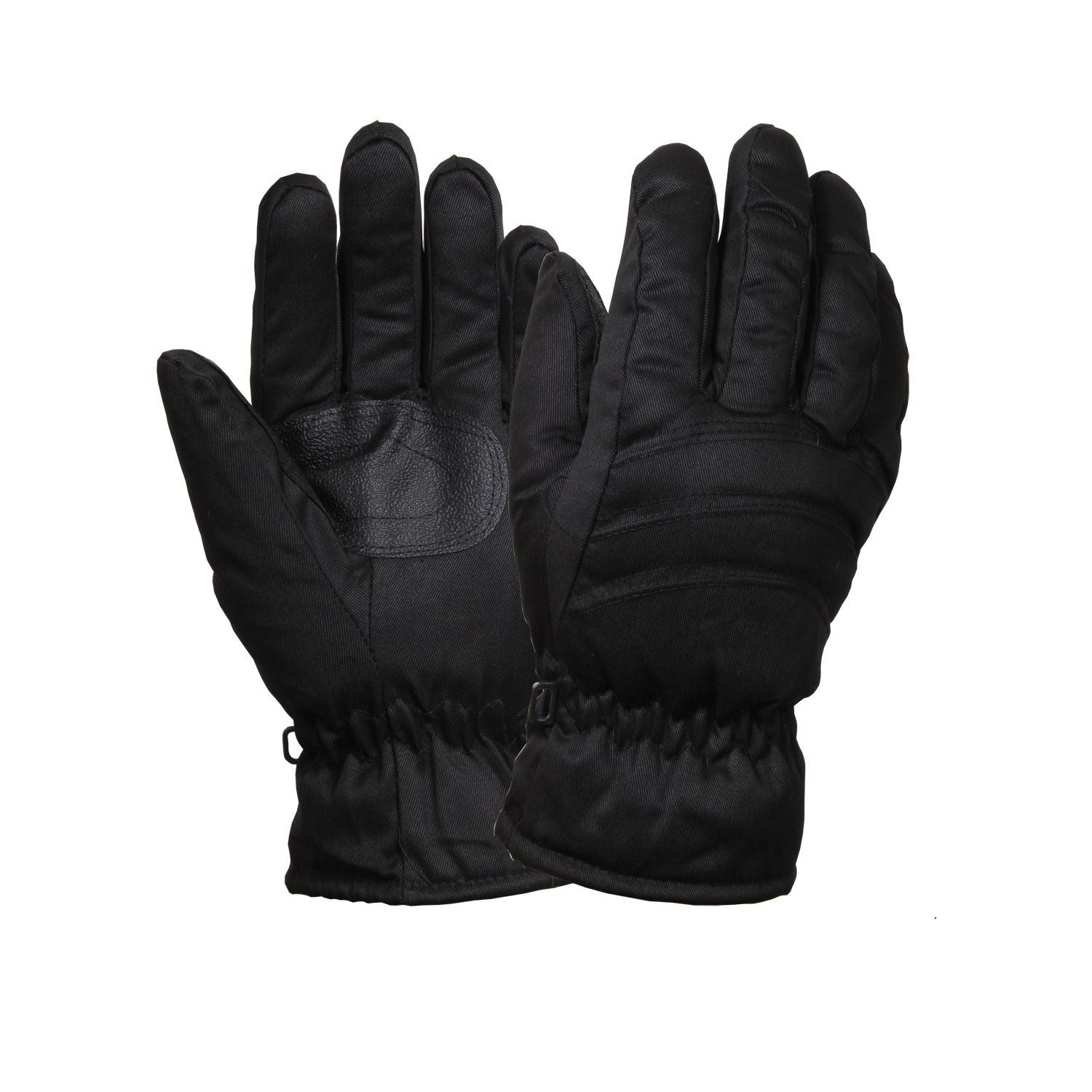 Guantes de invierno ThermoBlock negros con parches de cuero en las palmas
