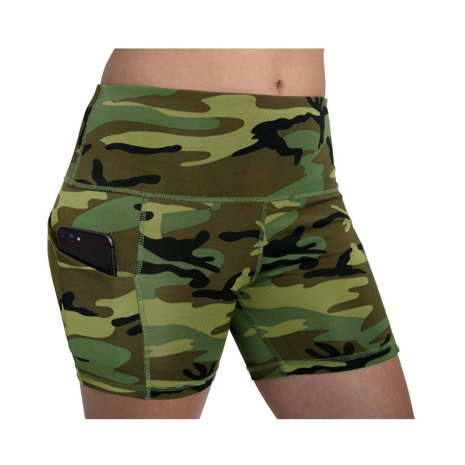 Shorts deportivos elásticos WOODAND con bolsillos laterales en los muslos para móvil y corte adaptado al movimiento
