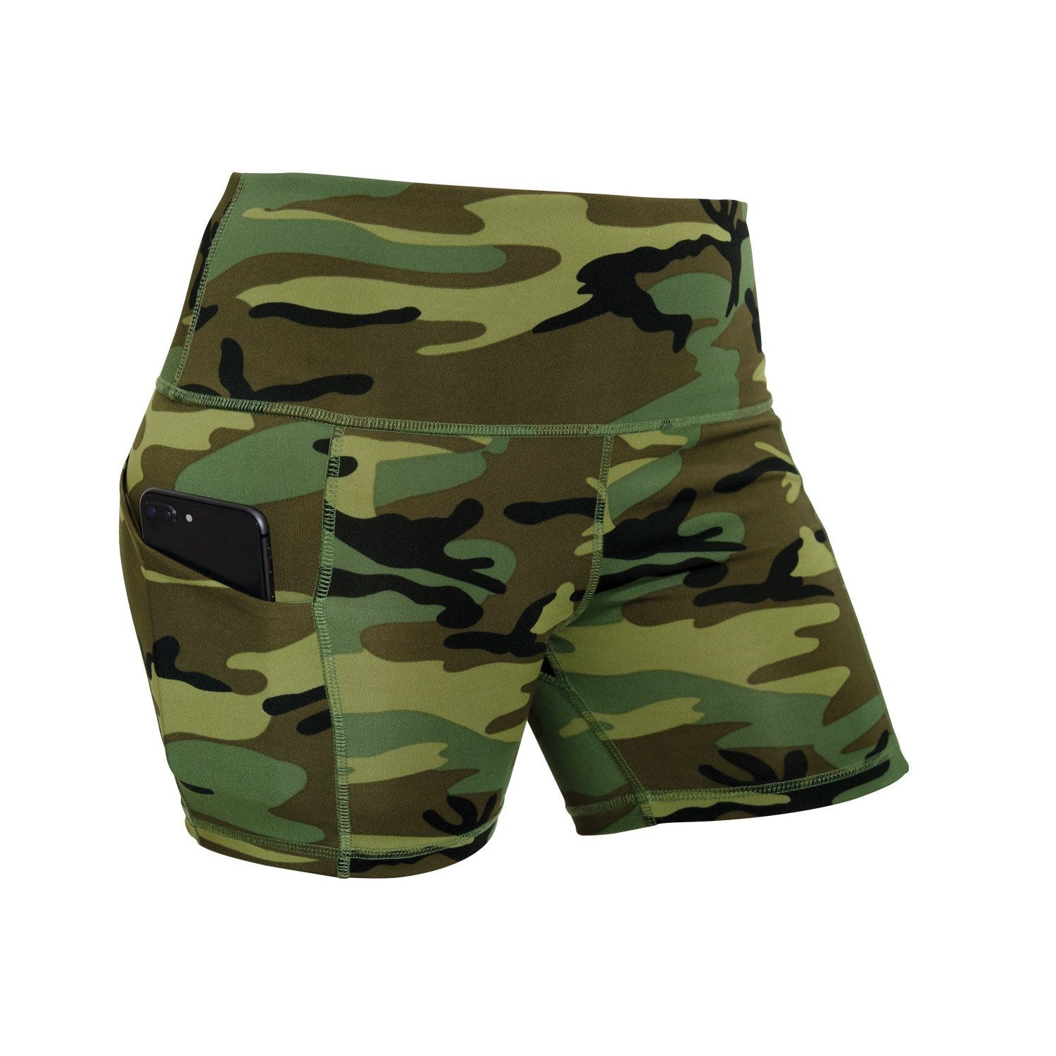 Shorts deportivos elásticos WOODAND con bolsillos laterales en los muslos para móvil y corte adaptado al movimiento
