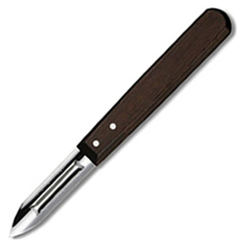 Raspador de doble cara con mango de madera, color marrón, 15,9 cm