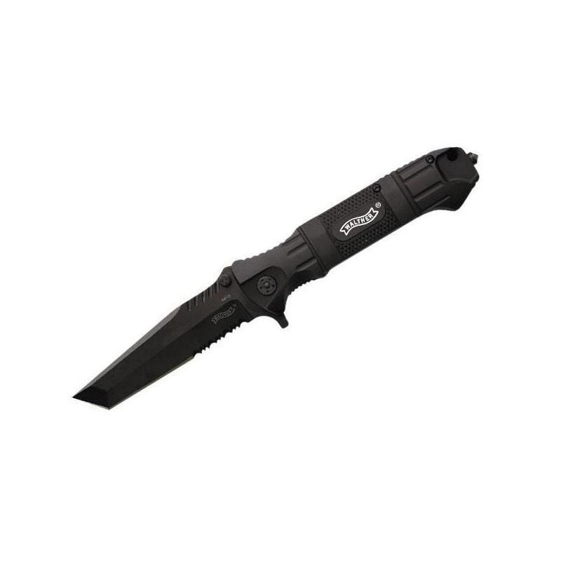 Navaja Walther plegable TANTO KOMBI negra con hoja de acero 440 y mango de aluminio