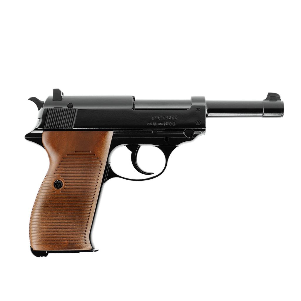 Pistola UMAREX Legends P38 BLOWBACK CO2 negra, réplica metálica 4,5 mm