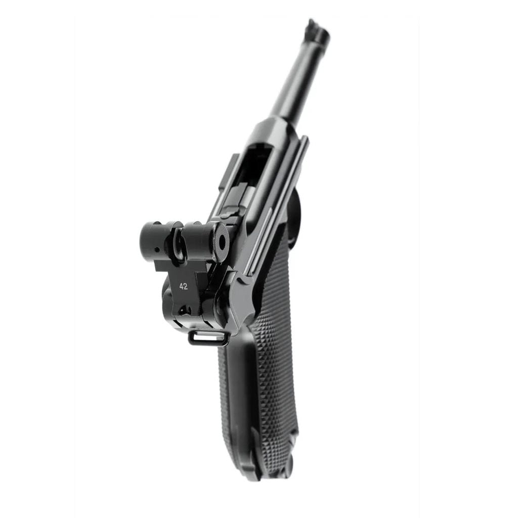 Réplica metálica UMAREX Legends P08 BLOWBACK CO2, BB 4,5mm, vista lateral
