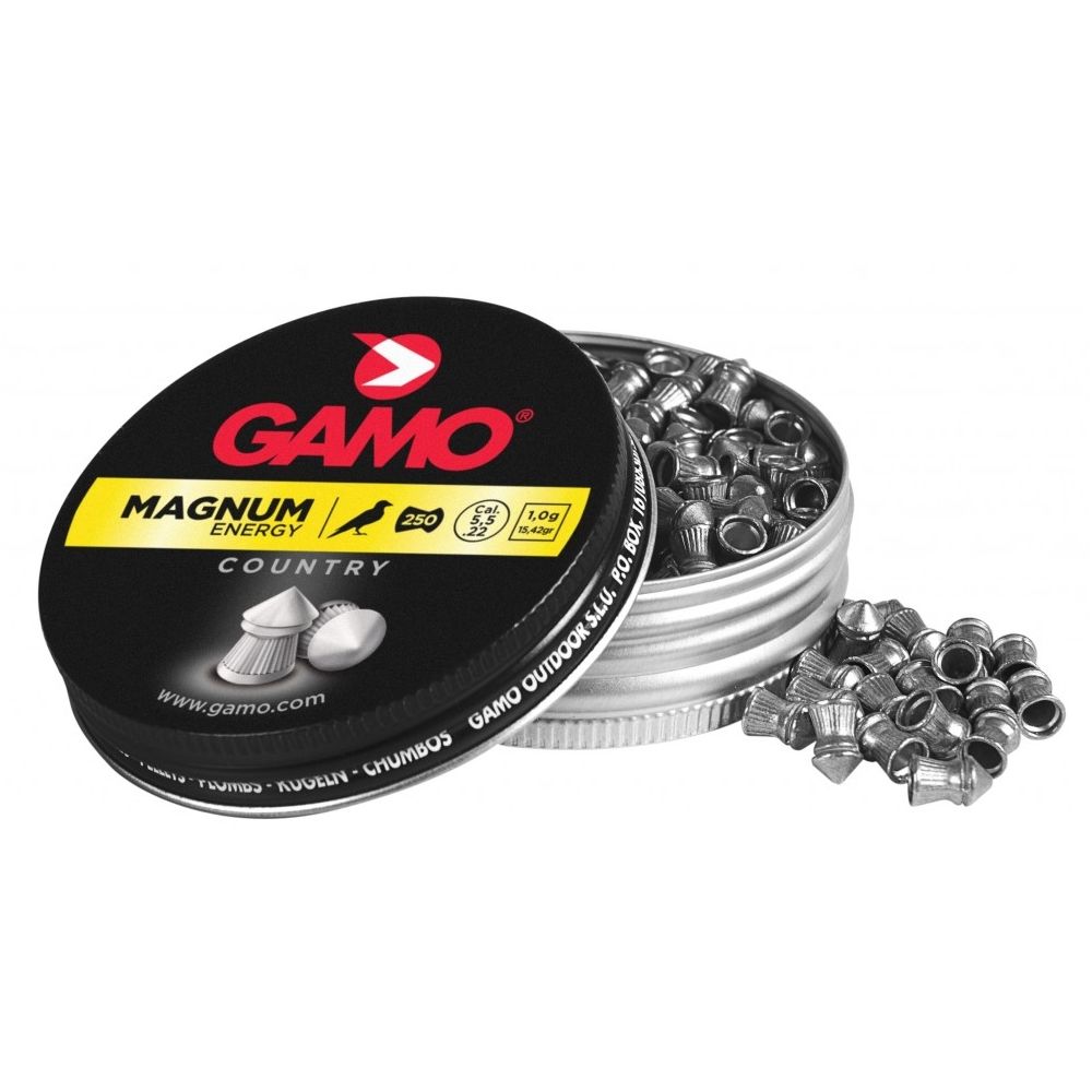 Diabolos GAMO MAGNUM ENERGY 5,5 mm en lata metálica - 250 unidades