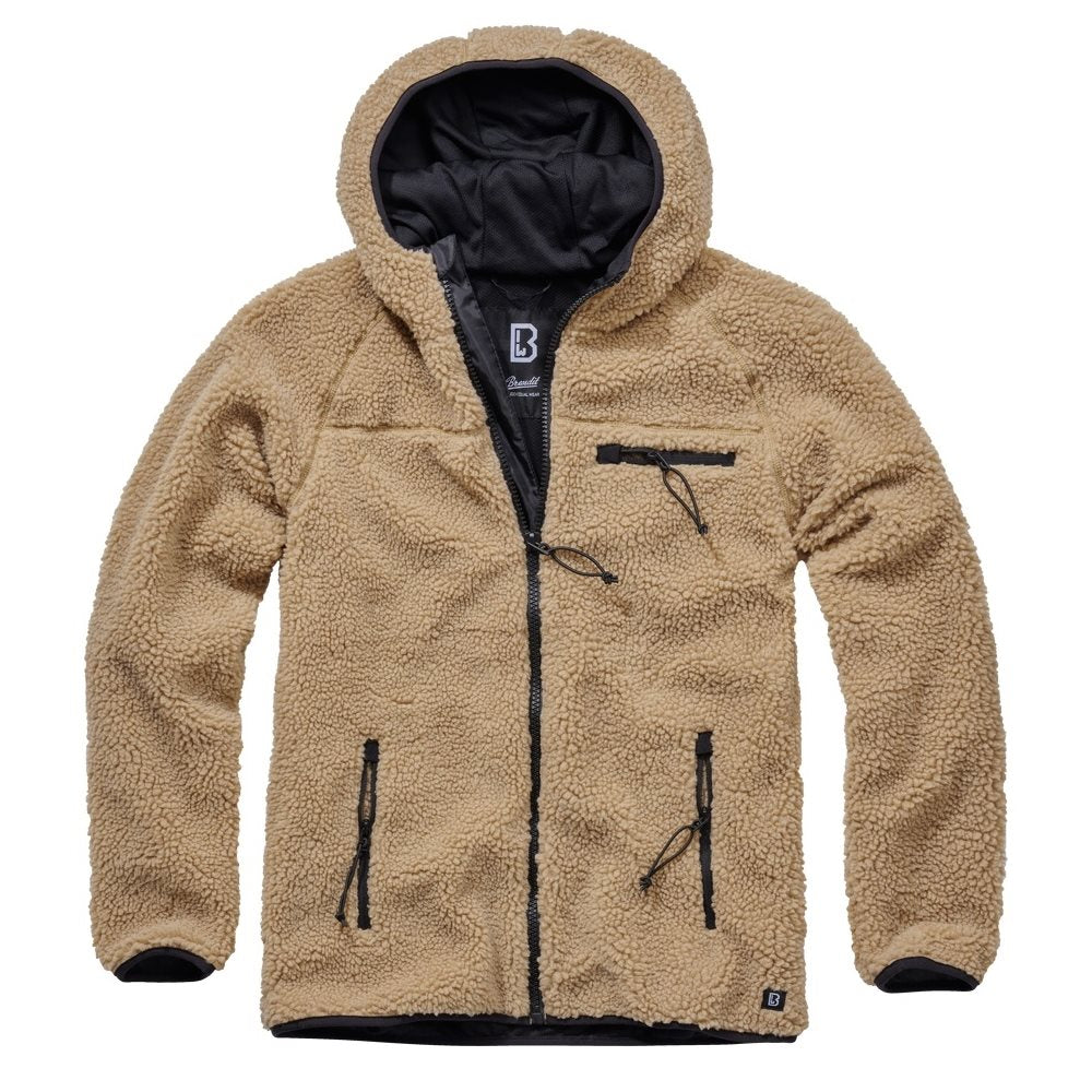 Chaqueta forrada WORKER khaki con cremallera y cuatro bolsillos - BRANDIT