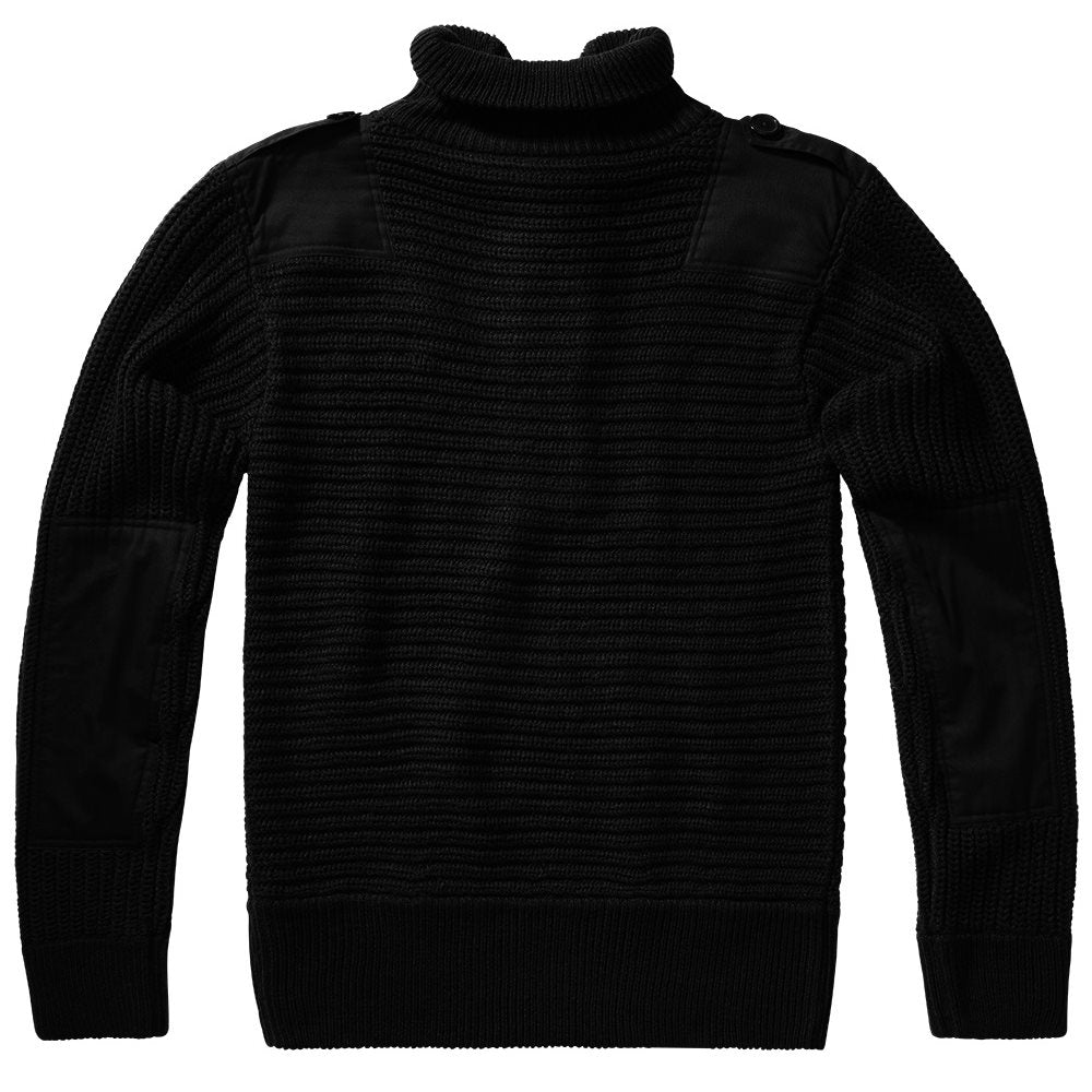 Jersey ALPINE negro, estilo militar con refuerzos en codos y hombros