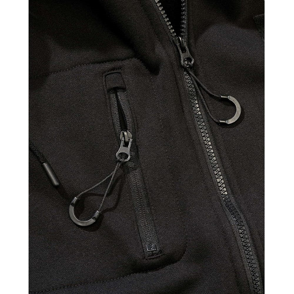 Sudadera táctica con cremallera y capucha negra