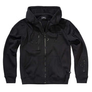 Sudadera táctica con cremallera y capucha negra