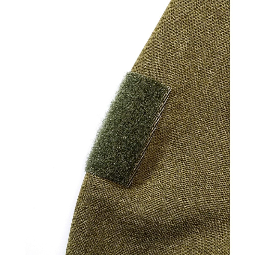 Sudadera táctica verde con cremallera y capucha
