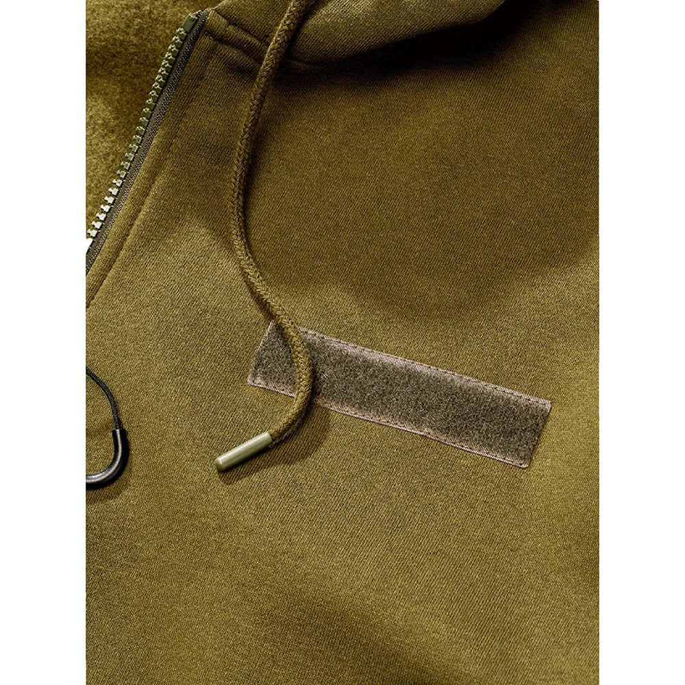 Sudadera táctica verde con cremallera y capucha