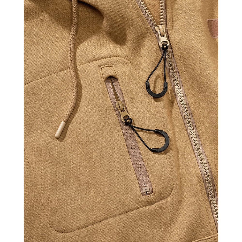 Sudadera táctica con cremallera y capucha CAMEL-COYOTE