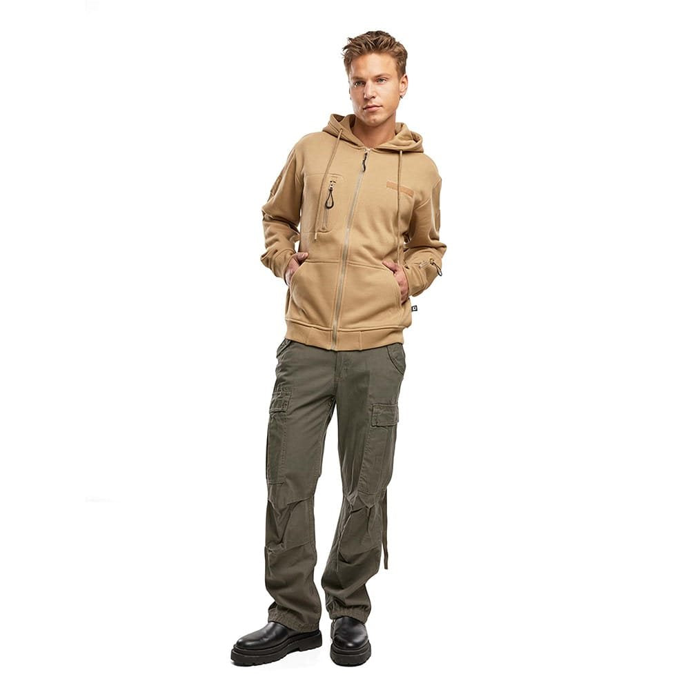 Sudadera táctica con cremallera y capucha CAMEL-COYOTE