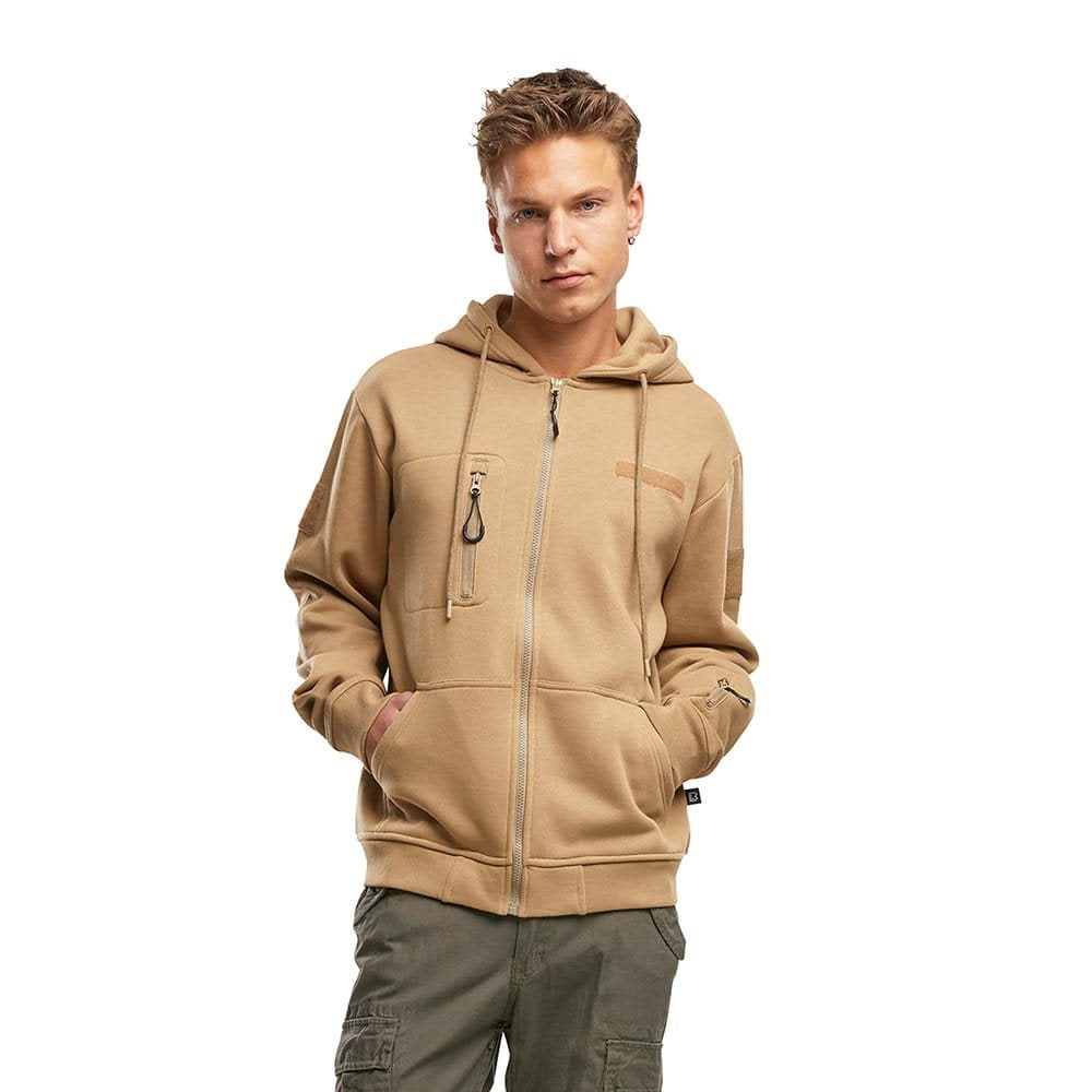 Sudadera táctica con cremallera y capucha CAMEL-COYOTE
