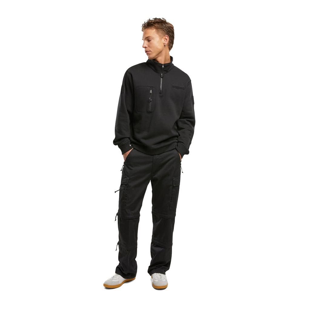 Sudadera táctica 3/4 cremallera Tactical Sweat Troyer negra