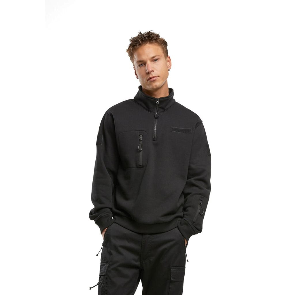 Sudadera táctica 3/4 cremallera Tactical Sweat Troyer negra