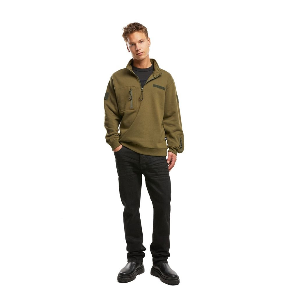 Sudadera táctica verde 3/4 cremallera Tactical Sweat Troyer