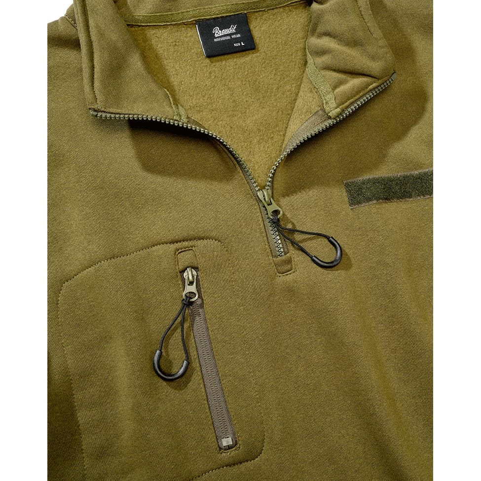 Sudadera táctica verde 3/4 cremallera Tactical Sweat Troyer