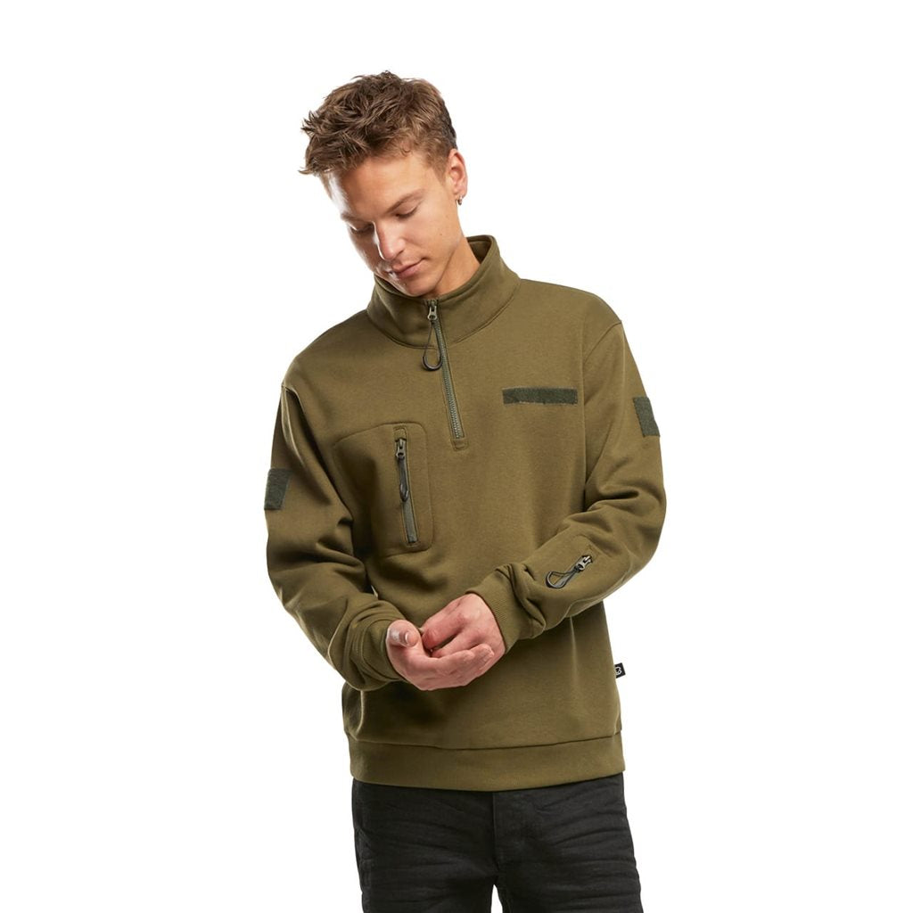 Sudadera táctica verde 3/4 cremallera Tactical Sweat Troyer