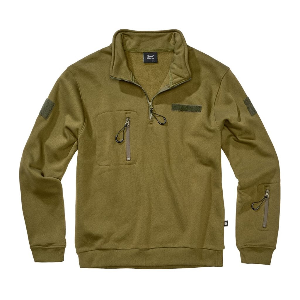 Sudadera táctica verde 3/4 cremallera Tactical Sweat Troyer