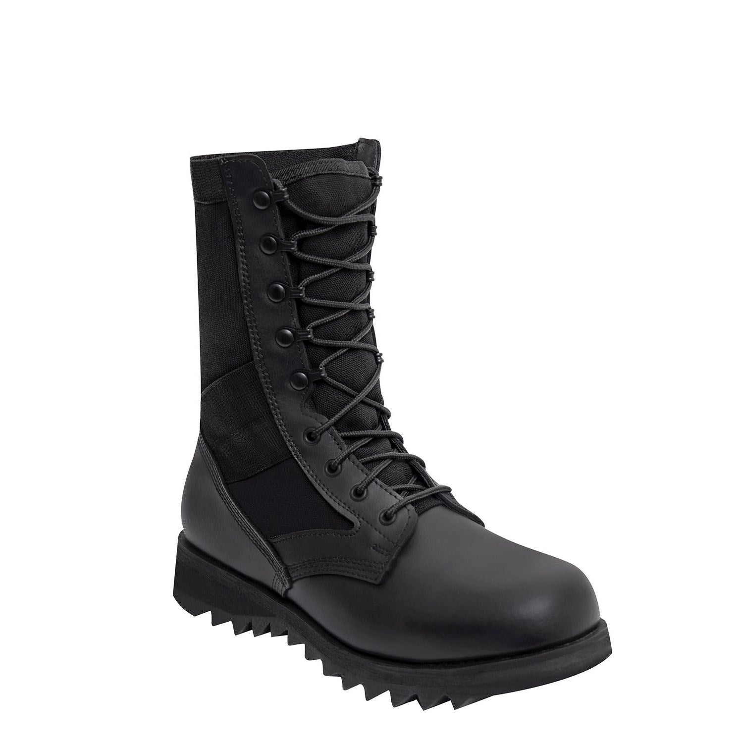 Botas JUNGLE Ripple negras en cordura y piel, vista lateral