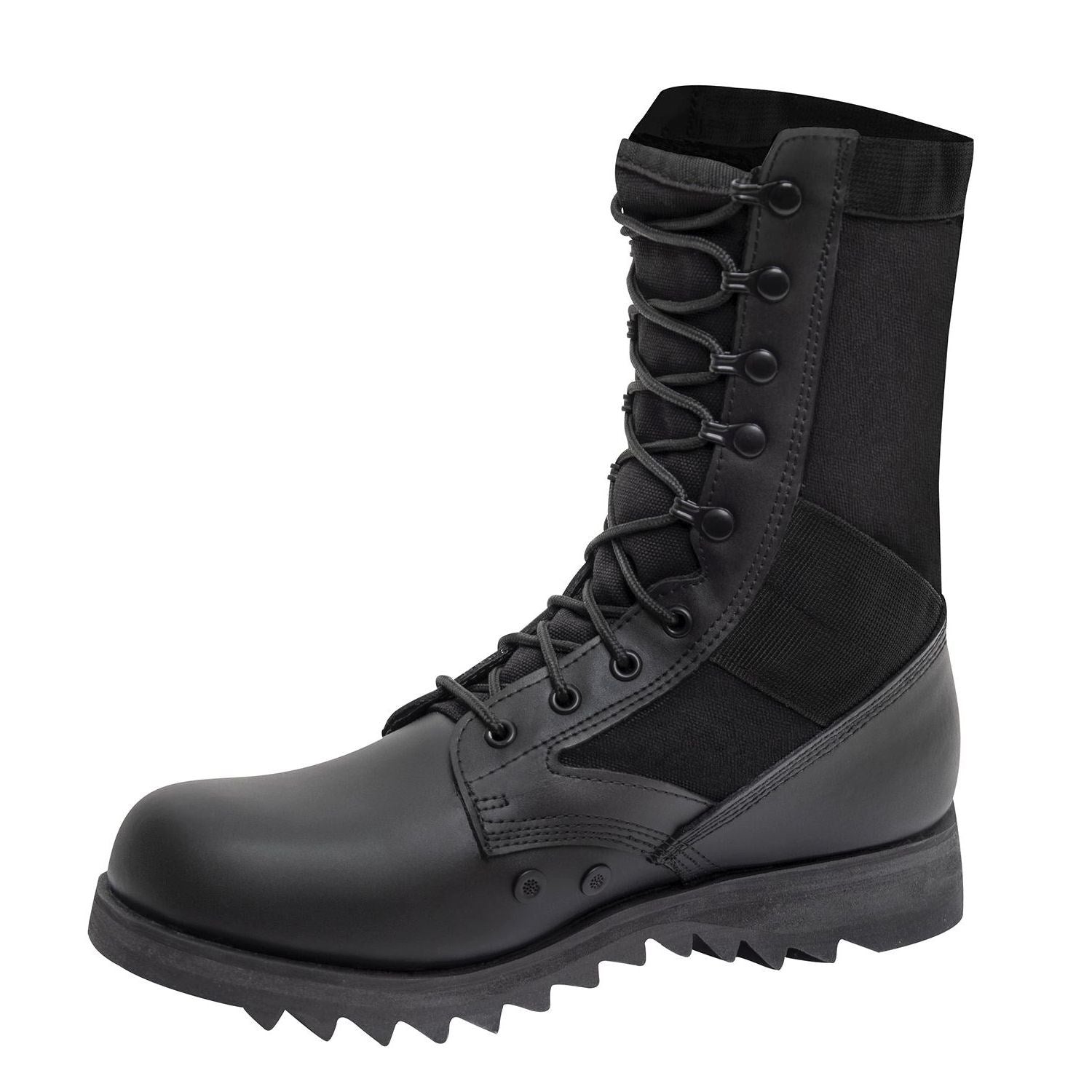 Botas JUNGLE Ripple negras en cordura y piel, vista lateral