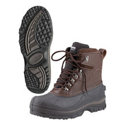Botas de invierno hiking marrón y negro con aislamiento ThermoBlock, piel exterior y suela de goma