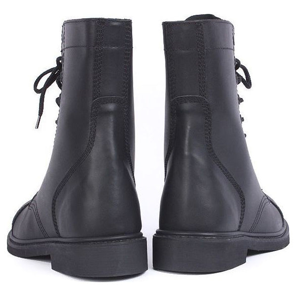 Botas altas negras de cuero vacuno con suela lisa estilo combat, fabricadas según requisitos del US Army