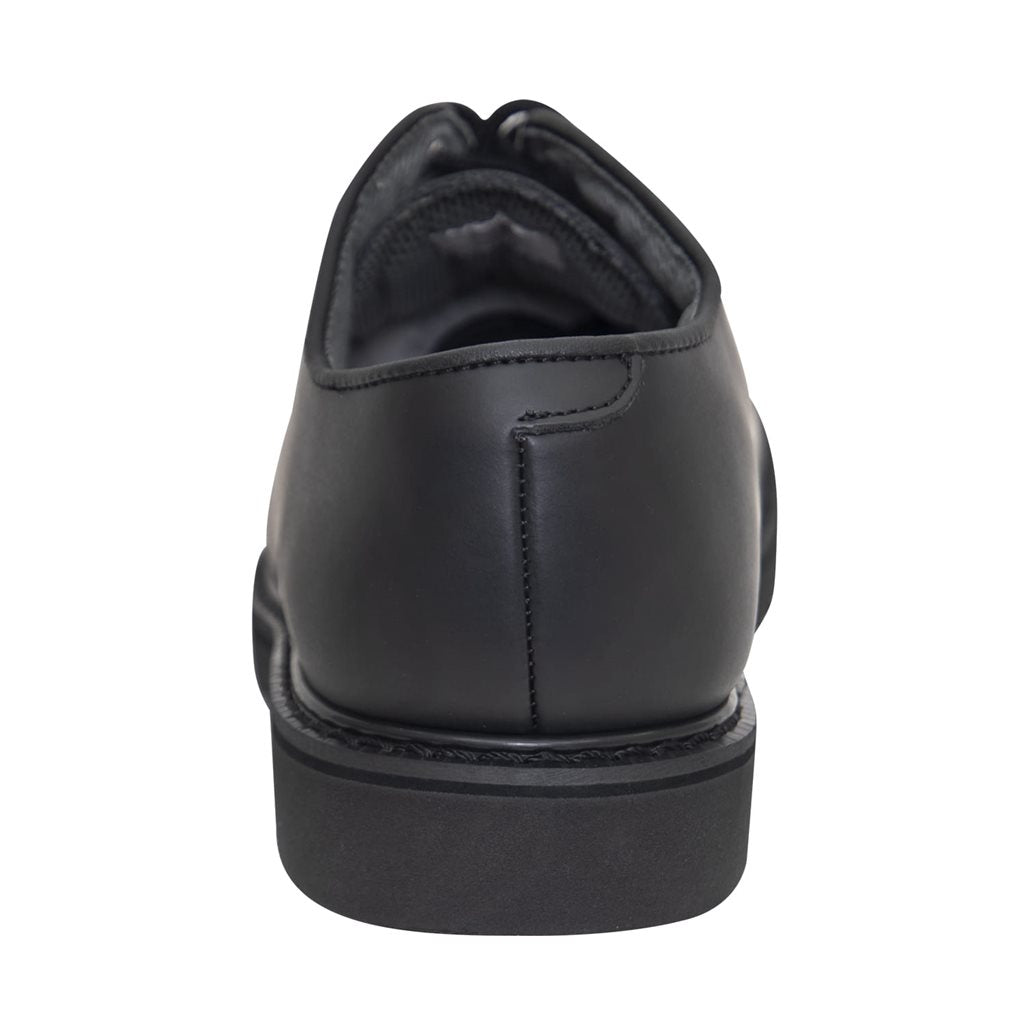 Zapatos Oxford negros de cuero para uniforme con suela resistente a aceites y plantilla extraíble
